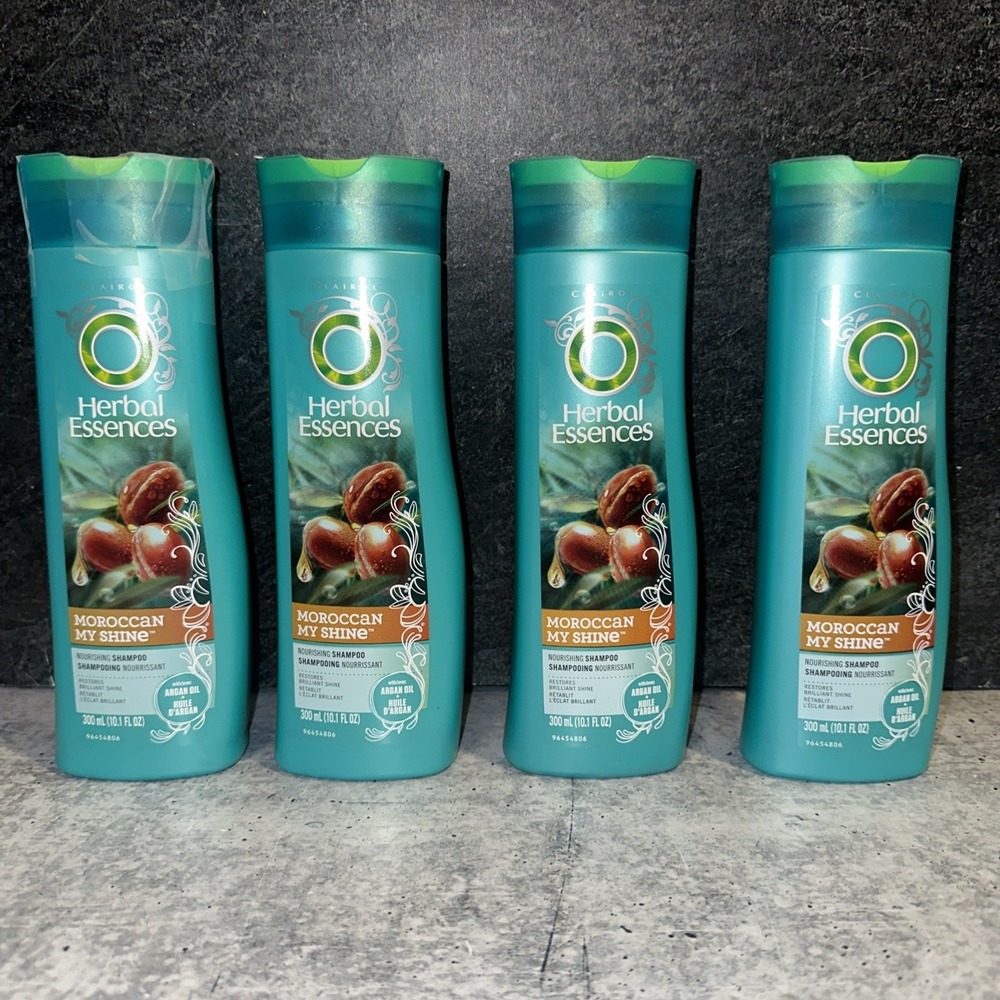 4 Lot Herbal Essences Moroccan My Shine Nourishing Shampoo Argan Oil 10.1oz